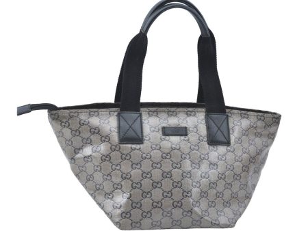 Authentic GUCCI GG Crystal Shoulder Tote Bag PVC Leather 131228 Blue K4088 For Discount