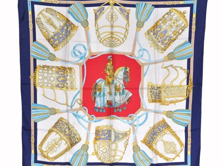 Authentic HERMES Carre 90 Scarf  LES MUSEROLLES  Silk Navy K4624 Discount