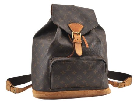 Authentic Louis Vuitton Monogram Montsouris GM Backpack M51135 LV 1200G Fashion