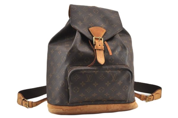 Authentic Louis Vuitton Monogram Montsouris GM Backpack M51135 LV 1200G Fashion