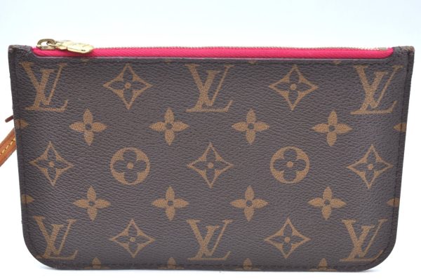 Authentic Louis Vuitton Monogram Neverfull Pouch Purse Clutch Bag Pink LV K4435 For Discount