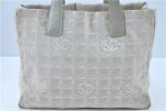 Auth CHANEL New Travel Line Shoulder Tote Bag Nylon Leather Beige Gold J7052 Online