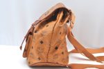 Authentic MCM Visetos Leather Vintage Drawstring Backpack Purse Brown 1673I Online Hot Sale