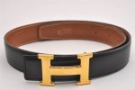 Authentic HERMES Constance Leather Belt Size 65cm 25.6  Black Brown 2012I For Cheap