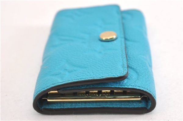 Auth Louis Vuitton Monogram Empreinte Multicles 6 Key Case M81566 Blue LV 6821F on Sale