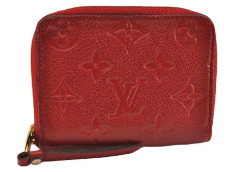 Authentic Louis Vuitton Monogram Empreinte Zippy Coin Purse Red M63696 LV K4900 Cheap