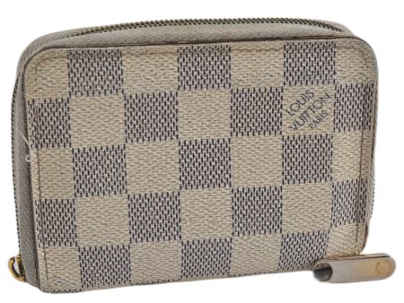 Authentic Louis Vuitton Damier Azur Zippy Coin Purse Wallet N63069 LV Junk K4964 For Cheap