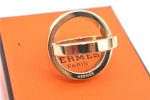 Authentic HERMES Scarf Ring Circle Design Gold Tone Box J7810 on Sale