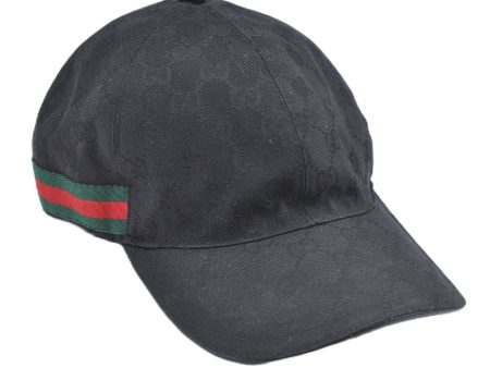 Authentic GUCCI Web Sherry Line Cap GG Canvas Leather Size XL 200035 Black J8856 For Cheap