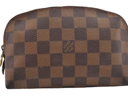 Authentic Louis Vuitton Damier Pochette Cosmetic PM Pouch N47516 LV 1016I Hot on Sale