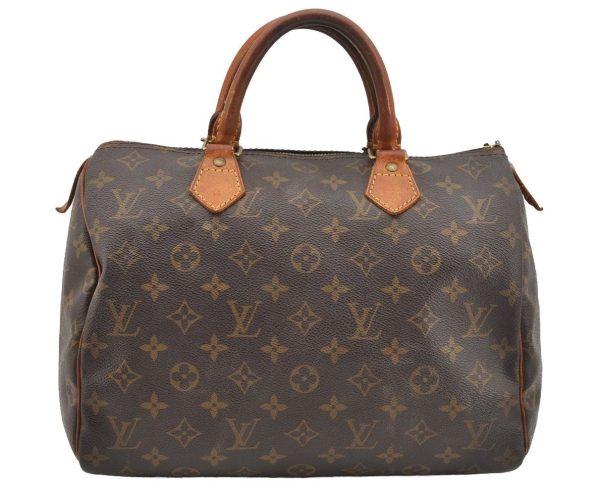 Authentic Louis Vuitton Monogram Speedy 30 Hand Boston Bag M41526 LV Junk 2090I For Sale