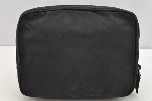 Authentic PRADA Vintage Nylon Tessuto Pouch Purse Black 1843I For Cheap