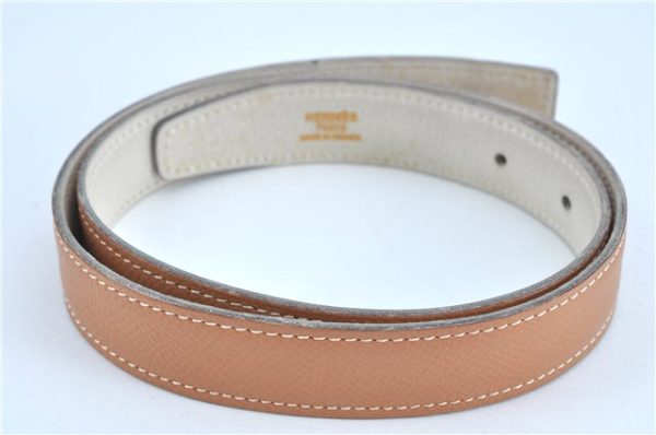 Authentic HERMES Leather Belt Size 65 25.6  Beige Ivory J6178 Online Sale