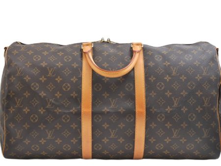 Authentic Louis Vuitton Monogram Keepall Bandouliere 55 M41414 Boston Bag 9331E For Discount