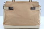 Auth Ferragamo Gancini Canvas Leather Shoulder Tote Bag Purse Beige Ivory J9562 For Cheap