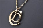 Authentic Christian Dior Gold Tone Chain Pendant Necklace CD Box 2785F Discount