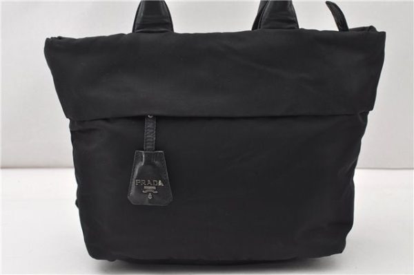 Authentic PRADA Nylon Tessuto Leather 2Way Shoulder Tote Bag Black 0119G Online now