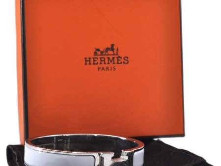 Authentic HERMES Clic Clac PM Bangle Bracelet White Silver Box 3074F For Discount