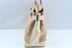 Auth Ferragamo Gancini Canvas Leather Shoulder Tote Bag Purse Beige Ivory J9562 For Cheap