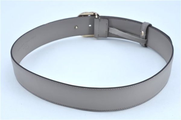 Authentic GUCCI Belt _Interlocking G Leather 546386 AP00G Gray J7008 Supply