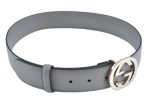 Authentic GUCCI Belt _Interlocking G Leather 546386 AP00G Gray J7008 Supply