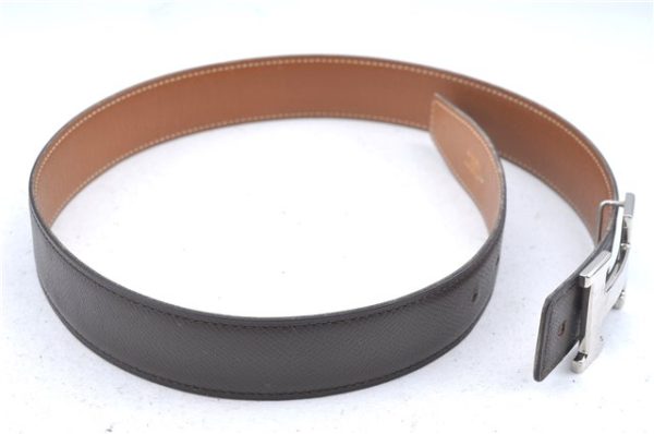 Authentic HERMES Constance Leather Belt Size 65cm 25.6-29.1  Brown J6734 Sale