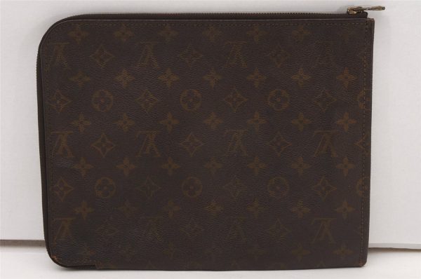 Authentic Louis Vuitton Monogram Poche Documents Document Case Old Model K4650 Cheap