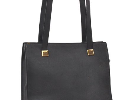 Authentic CELINE Vintage Shoulder Tote Bag Leather Black 0202G Online Sale