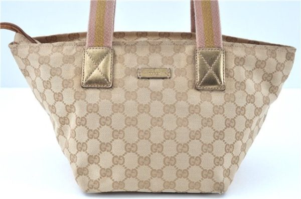 Auth GUCCI Sherry Line Shoulder Tote Bag GG Canvas Leather 131228 Beige J6414 Discount