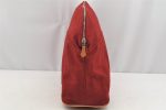 Authentic HERMES Bolide Pouch TGM Clutch Bag Canvas Leather Red 1841I on Sale