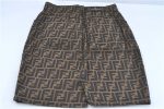 Authentic FENDI Zucca Skirt Canvas USA Size 26 inch Brown Black J2870 Fashion