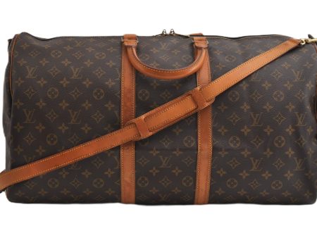 Authentic Louis Vuitton Monogram Keepall Bandouliere 55 M41414 Boston Bag 7649F Online now