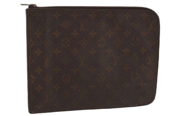 Authentic Louis Vuitton Monogram Poche Documents Document Case Old Model K4650 Cheap