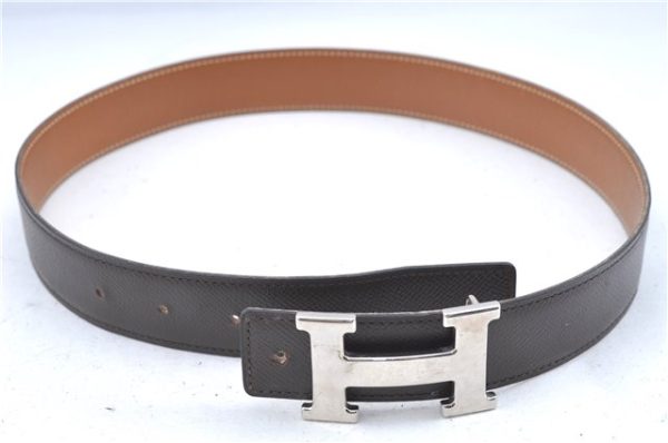 Authentic HERMES Constance Leather Belt Size 65cm 25.6-29.1  Brown J6734 Sale