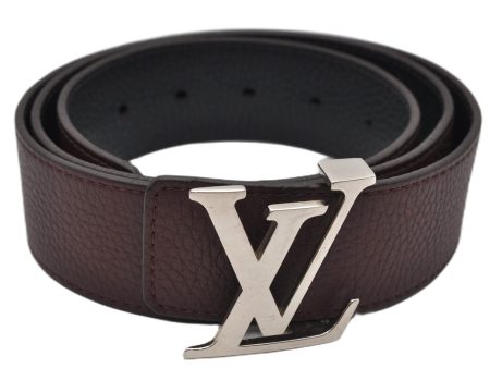 Authentic Louis Vuitton Taurillon Ceinture LV Initial Belt 37.4  Bordeaux 9150E Supply