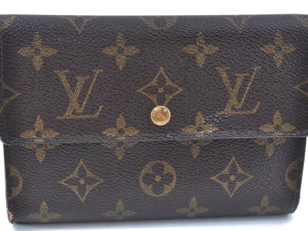 Authentic Louis Vuitton Monogram Porte Tresor Etui Papier Wallet M61202 LV J6664 Sale