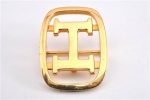 Authentic HERMES Vintage Buckle for Leather Belt H Logo Gold 2122G on Sale