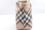 Authentic BURBERRY Vintage Nova Check PVC Enamel Shoulder Tote Bag Beige 2224G For Cheap