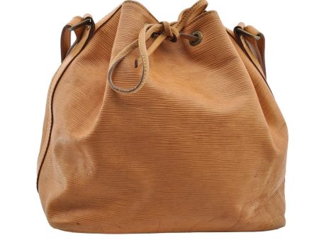 Authentic Louis Vuitton Epi Petit Noe Shoulder Drawstring Bag M44106 Beige 1625I For Cheap