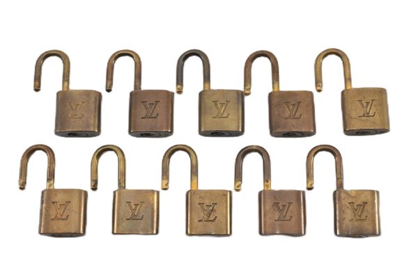 Authentic Louis Vuitton Padlock Gold 10Set LV K4825 on Sale