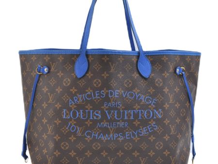 Auth Louis Vuitton Monogram Ikat Flower Neverfull GM Tote Bag M40875 Blue 9283E Online