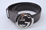 Auth GUCCI Guccissima Interlocking Belt GG Leather 85cm 33.5  114984 Brown 3355F Sale