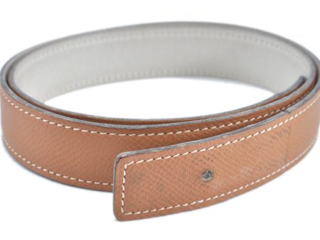 Authentic HERMES Leather Belt Size 65 25.6  Beige Ivory J6178 Online Sale