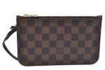 Authentic Louis Vuitton Damier Neverfull Pouch Purse Clutch Bag LV K4399 For Discount