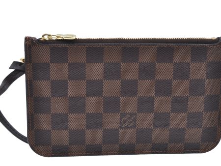 Authentic Louis Vuitton Damier Neverfull Pouch Purse Clutch Bag LV K4399 For Discount