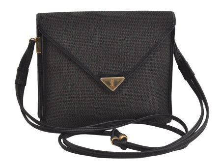 Authentic YVES SAINT LAURENT Shoulder Cross Body Bag PVC Leather Gray 1019I Sale