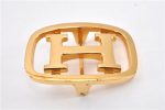 Authentic HERMES Vintage Buckle for Leather Belt H Logo Gold 2122G on Sale