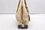 Authentic PRADA Vintage Canvas Leather Shoulder Tote Bag Purse Beige 0891G For Sale