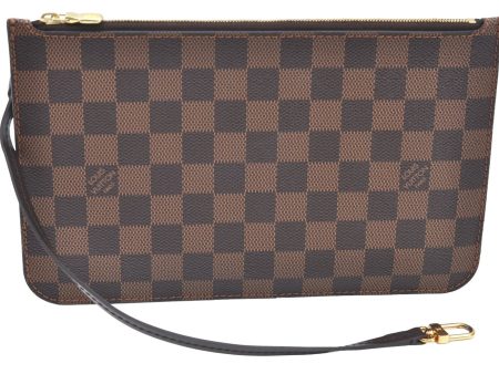 Authentic Louis Vuitton Damier Neverfull Pouch Purse Clutch Bag LV K4401 For Cheap