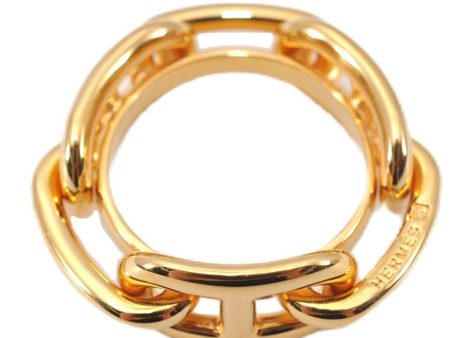 Authentic HERMES Scarf Ring Cheine D ancre Design Gold Tone 3378F Online Hot Sale